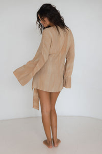 Franco Wrap Dress In Hazelnut – Frank Rae