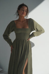 St Lucia Dress in Olive Green