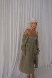 St Lucia Dress in Olive Green